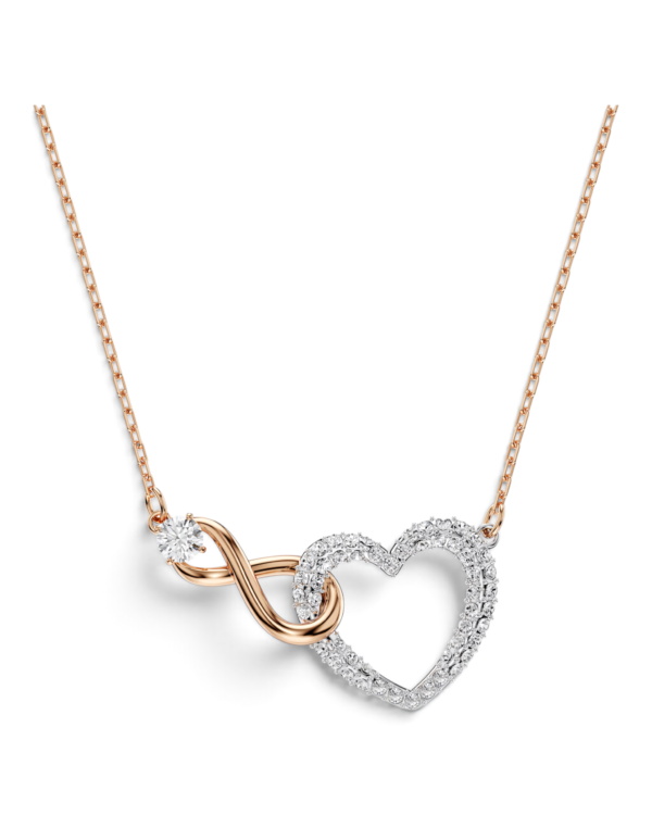 Swarovski Collar Hyperbola Infinito y Corazón Plateado con Rosegold Swarovski Collar Hyperbola Infinito y Corazón Plateado con Rosegold | envío gratis a todo Chile