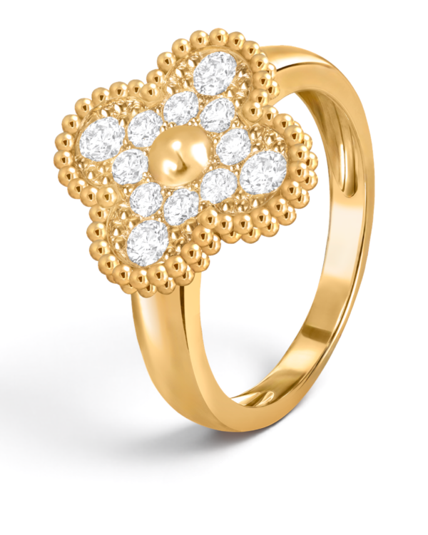 Van Cleef & Arpels Anillo Alhambra Dorado con Circonitas Van Cleef & Arpels Anillo Alhambra Dorado con Circonitas | envío gratis a todo Chile