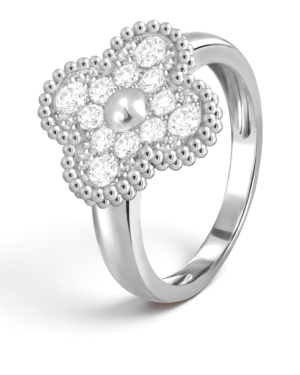 Van Cleef & Arpels Anillo Alhambra Plateado con Circonitas | envío gratis a todo Chile