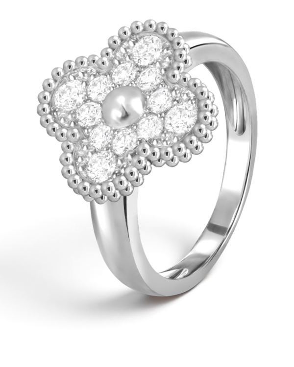 Van Cleef & Arpels Anillo Alhambra Plateado con Circonitas | envío gratis a todo Chile