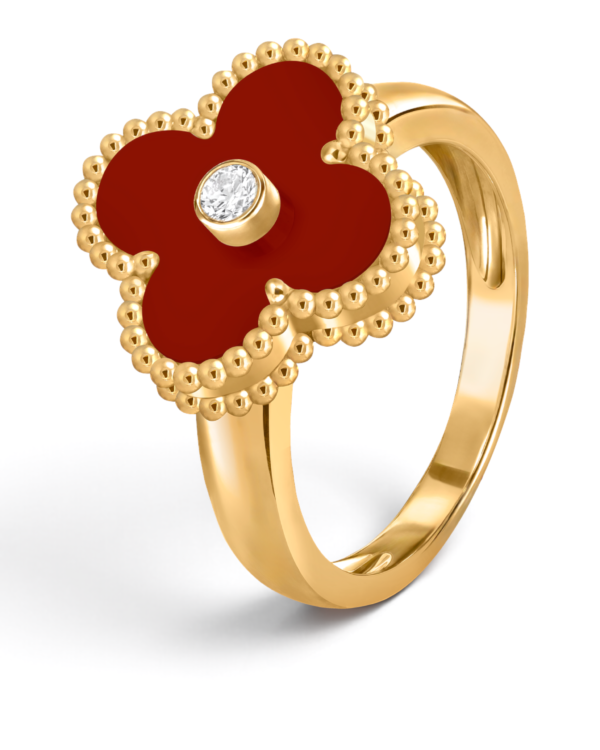 Van Cleef & Arpels Anillo Alhambra Rojo con Circonita | envío gratis a todo Chile