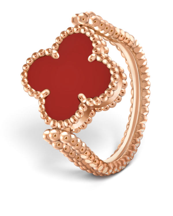 Van Cleef & Arpels Anillo Reversible Vintage Alhambra Rojo | envío gratis a todo Chile