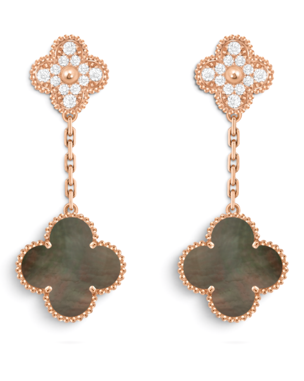 Van Cleef & Arpels Aros Magic Alhambra 2 Motivos Grises con Rosegold Van Cleef & Arpels Aros Magic Alhambra 2 Motivos Grises con Rosegold | envío gratis a todo Chile