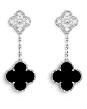 Van Cleef & Arpels Aros Magic Alhambra 2 Motivos Negros con Plateado Van Cleef & Arpels Aros Magic Alhambra 2 Motivos Negros con Plateado | envío gratis a todo Chile