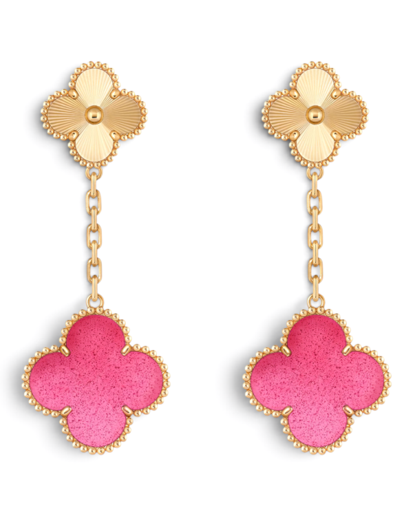 Van Cleef & Arpels Aros Magic Alhambra 2 Motivos Rosados con Dorado | envío gratis a todo Chile