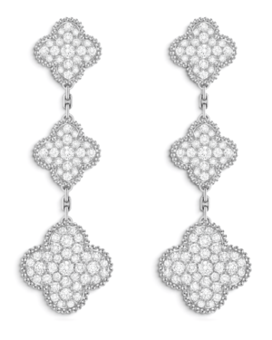 Van Cleef & Arpels Aros Magic Alhambra 3 Motivos Plateados con Circonitas Van Cleef & Arpels Aros Magic Alhambra 3 Motivos Plateados con Circonitas | envío gratis a todo Chile
