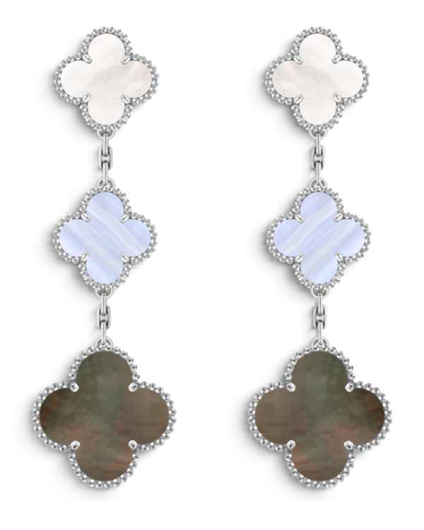 Van Cleef & Arpels Aros Magic Alhambra 3 Motivos Plateados Multicolor Van Cleef & Arpels Aros Magic Alhambra 3 Motivos Plateados Multicolor | envío gratis a todo Chile
