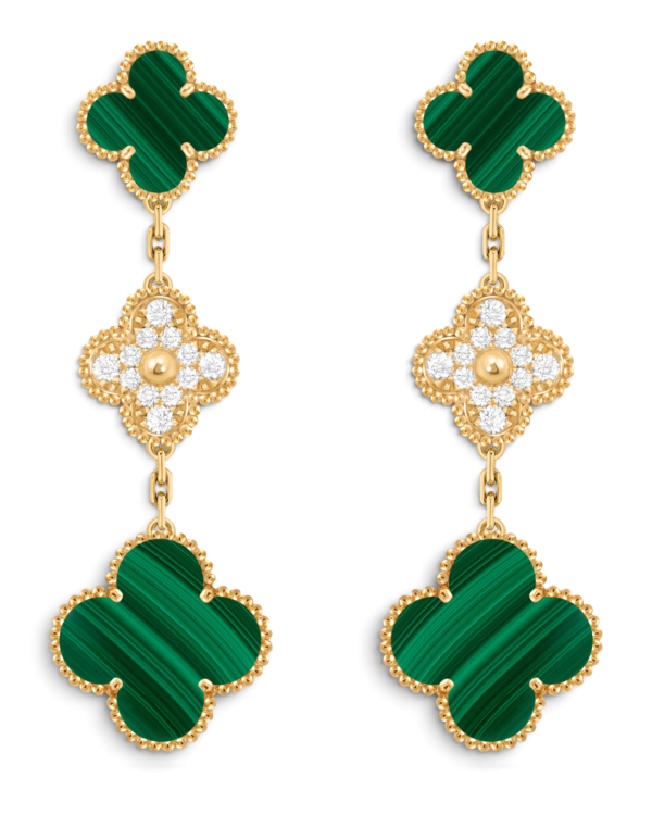Van Cleef & Arpels Aros Magic Alhambra 3 Motivos Verdes con Circonitas Van Cleef & Arpels Aros Magic Alhambra 3 Motivos Verdes con Circonitas | envío gratis a todo Chile
