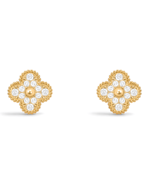 Van Cleef & Arpels Aros Vintage Alhambra Dorados con Circonitas Van Cleef & Arpels Aros Vintage Alhambra Dorados con Circonitas | envío gratis a todo Chile