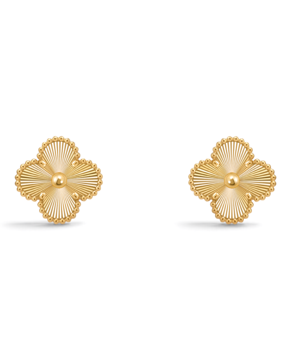 Van Cleef & Arpels Aros Vintage Alhambra Dorados Texturados | envío gratis a todo Chile