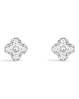 Van Cleef & Arpels Aros Vintage Alhambra Plateados con Circonitas | envío gratis a todo Chile
