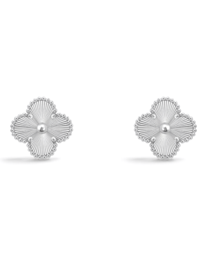Van Cleef & Arpels Aros Vintage Alhambra Plateados Texturados | envío gratis a todo Chile