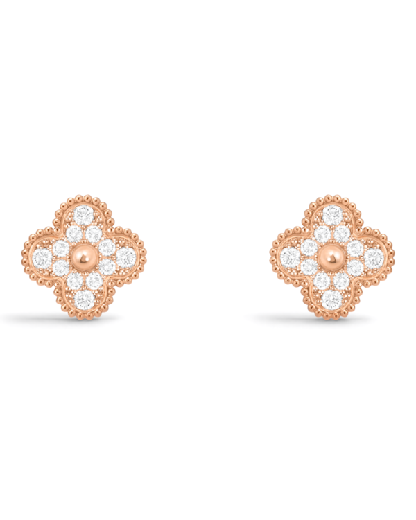 Van Cleef & Arpels Aros Vintage Alhambra Rosegold con Circonitas | envío gratis a todo Chile