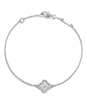 Van Cleef & Arpels Brazalete Sweet Alhambra 1 Motivo Plateado con Circonitas Van Cleef & Arpels Brazalete Sweet Alhambra 1 Motivo Plateado con Circonitas | envío gratis a todo Chile