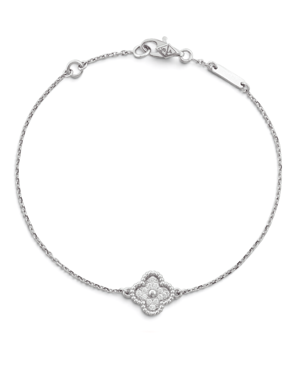 Van Cleef & Arpels Brazalete Sweet Alhambra 1 Motivo Plateado con Circonitas Van Cleef & Arpels Brazalete Sweet Alhambra 1 Motivo Plateado con Circonitas | envío gratis a todo Chile