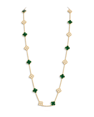 Van Cleef & Arpels Collar Sautoir Vintage Alhambra 20 Motivos Dorado con Verde | envío gratis a todo Chile