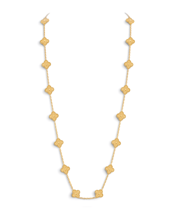 Van Cleef & Arpels Collar Sautoir Vintage Alhambra 20 Motivos Dorado Texturado | envío gratis a todo Chile