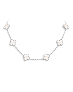 Van Cleef & Arpels Collar Vintage Alhambra 10 Motivos Blanco con Plateado Van Cleef & Arpels Collar Vintage Alhambra 10 Motivos Blanco con Plateado | envío gratis a todo Chile