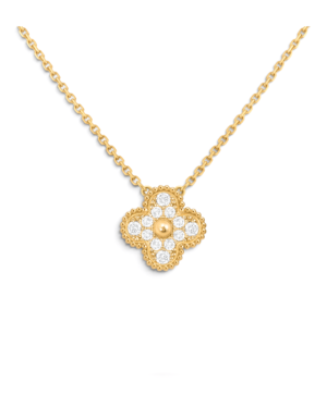 Van Cleef & Arpels Collar Vintage Alhambra Dorado con Circonitas Van Cleef & Arpels Collar Vintage Alhambra Dorado con Circonitas | envío gratis a todo Chile