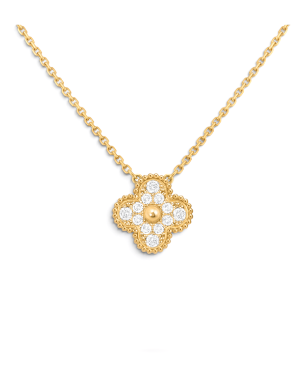 Van Cleef & Arpels Collar Vintage Alhambra Dorado con Circonitas Van Cleef & Arpels Collar Vintage Alhambra Dorado con Circonitas | envío gratis a todo Chile