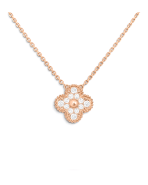 Van Cleef & Arpels Collar Vintage Alhambra Rosegold con Circonitas Van Cleef & Arpels Collar Vintage Alhambra Rosegold con Circonitas | envío gratis a todo Chile