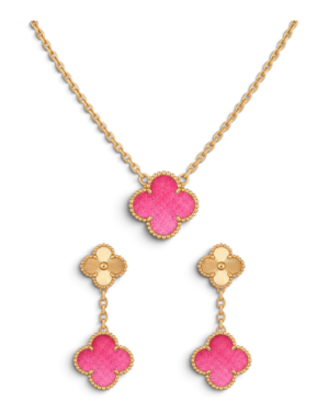 Van Cleef & Arpels Conjunto Alhambra Colgante Rosado con Aros Magic Van Cleef & Arpels Conjunto Alhambra Colgante Rosado con Aros Magic | envío gratis a todo Chile