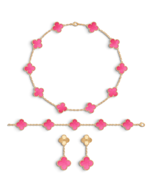Van Cleef & Arpels Conjunto Alhambra Rosado con Aros Magic Van Cleef & Arpels Conjunto Alhambra Rosado con Aros Magic | envío gratis a todo Chile