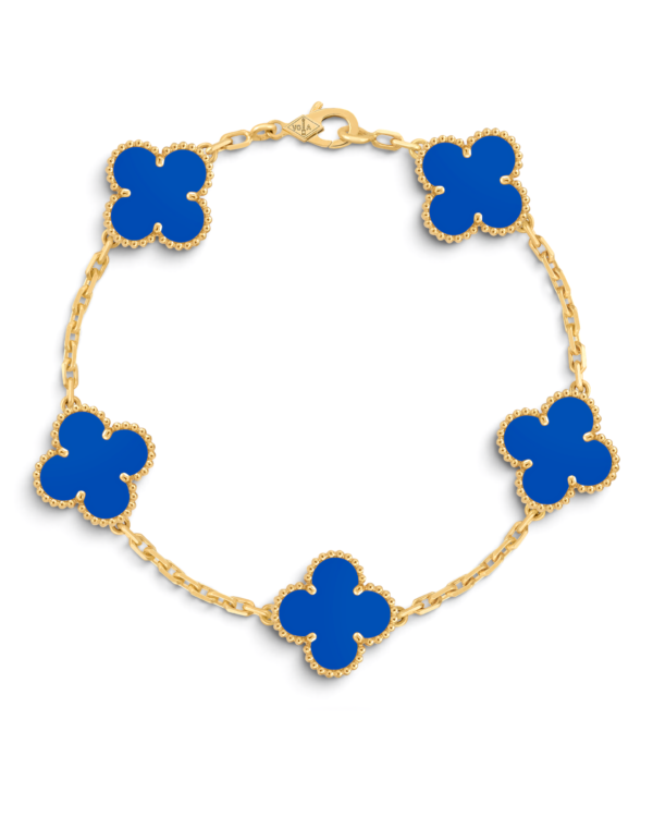 Van Cleef & Arpels Pulsera Vintage Alhambra 5 Motivos Azul Van Cleef & Arpels Pulsera Vintage Alhambra 5 Motivos Azul | envío gratis a todo Chile