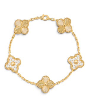 Van Cleef & Arpels Pulsera Vintage Alhambra 5 Motivos Dorada Mixta | envío gratis a todo Chile