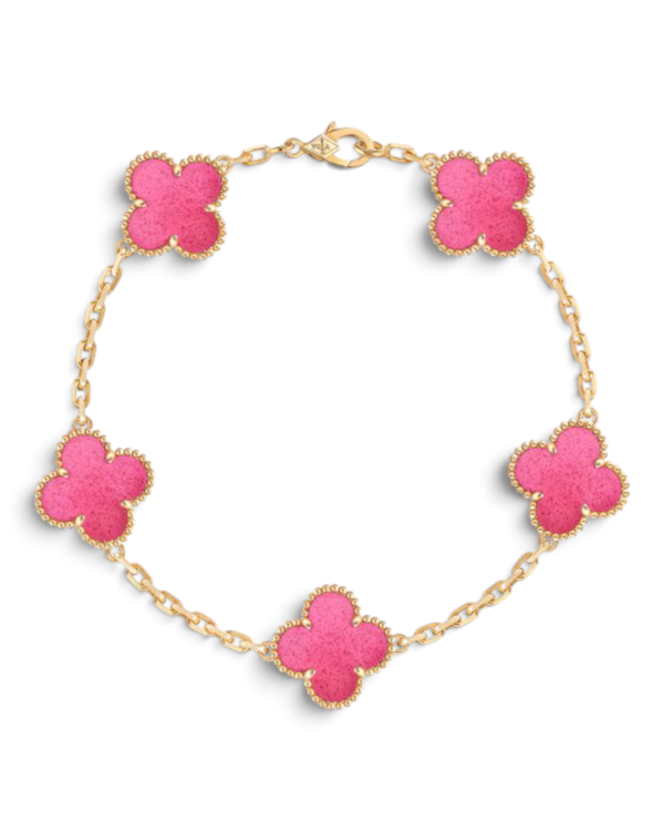 Van Cleef & Arpels Pulsera Vintage Alhambra 5 Motivos Rosada | envío gratis a todo Chile